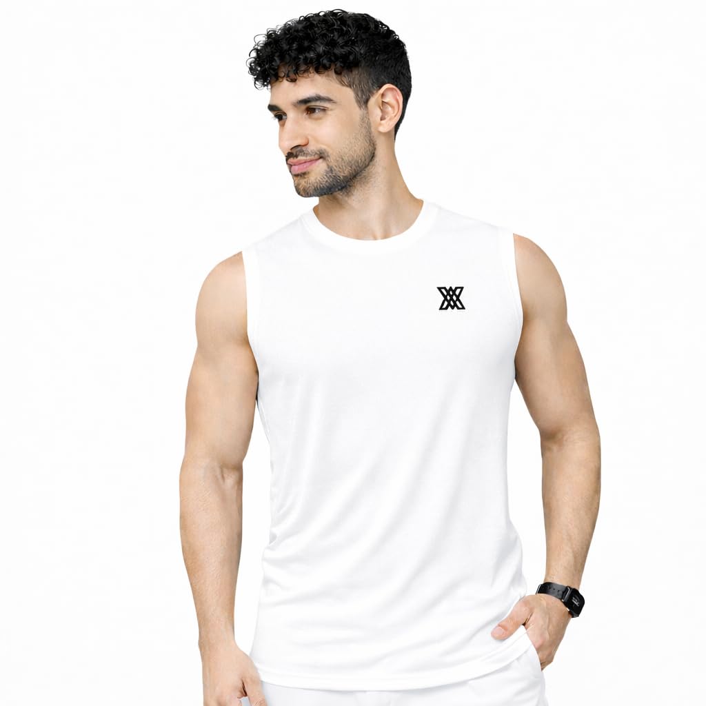 xaavo Men’s Sleeveless Gym T-Shirt | Quick Dry Sports Vest for Workout, Running & Training | Lightweight Breathable Activewear Tank-picture-22