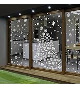 Adornos Navideños para Ventanas - 116 Pegatinas Navideñas Copos de Nieve - Decora...