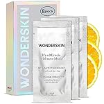 Wonderskin 8 Minute Mask, Hydrating and Anti Aging Face Mask Packed with Vitamin C and Niacinamide, Moisturizing Face Masks Pack of 8
