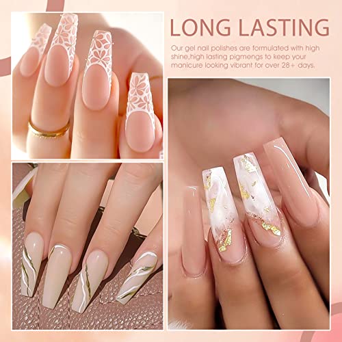 UV Nagellack Set,VENALSIA Gellack Natur rosa grau Gel Nagellack UV Set nude Jelly Gel Transparent rosa nudefarben… – Bild 5