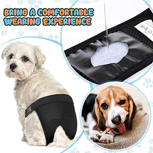 2 Pack Hündinnen Läufigkeitshose Waschbare Schutzhöschen Wiederverwendbare Hundewindeln Hundehose mit 6 Damenbinde Verstellbare Schutzhose, für Weibchen Hunde Läufigkeit Schwarz und Blau (S)