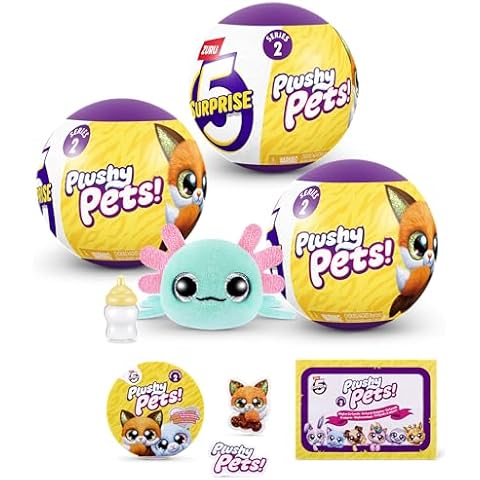 5 Surprise Plushy Pets Series 2 (3 Pack) by ZURU, Collectible Mystery Capsule, Plushy, Pet Adoption, Toy for Girls, Kids, Teens Cover