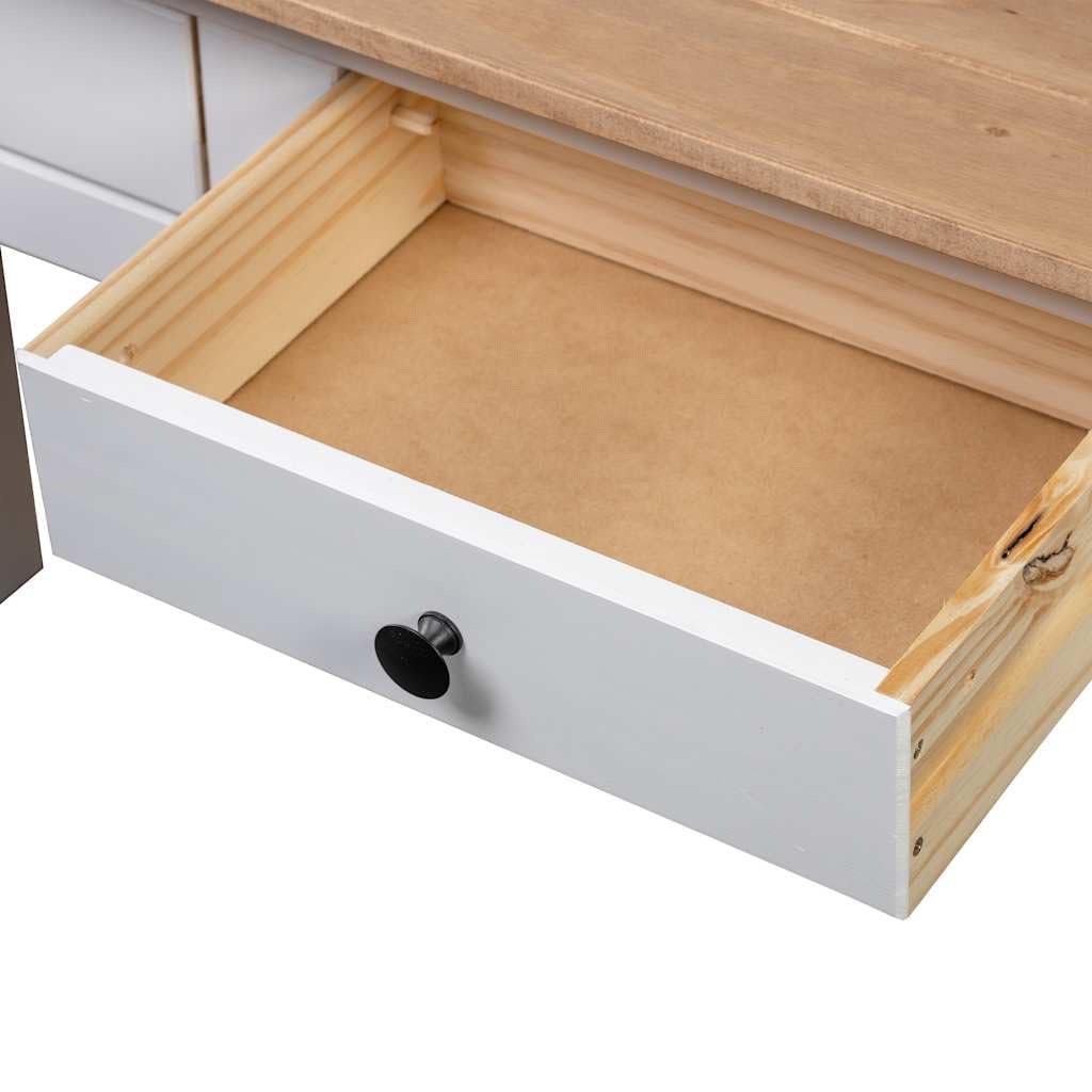 Tavolo consolle in legno di pino, 110 x 40 x 72 cm, colore: bianco