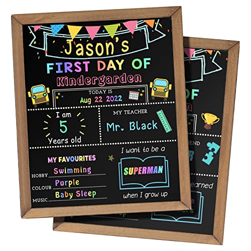 First & Last Day of School Chalk Board,10 x 12‘’ Double Sided Back...