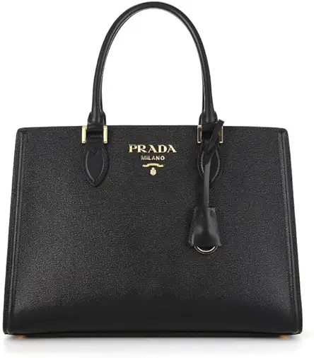 Prada Black Saffiano Lux Leather Large Satchel Handbag...