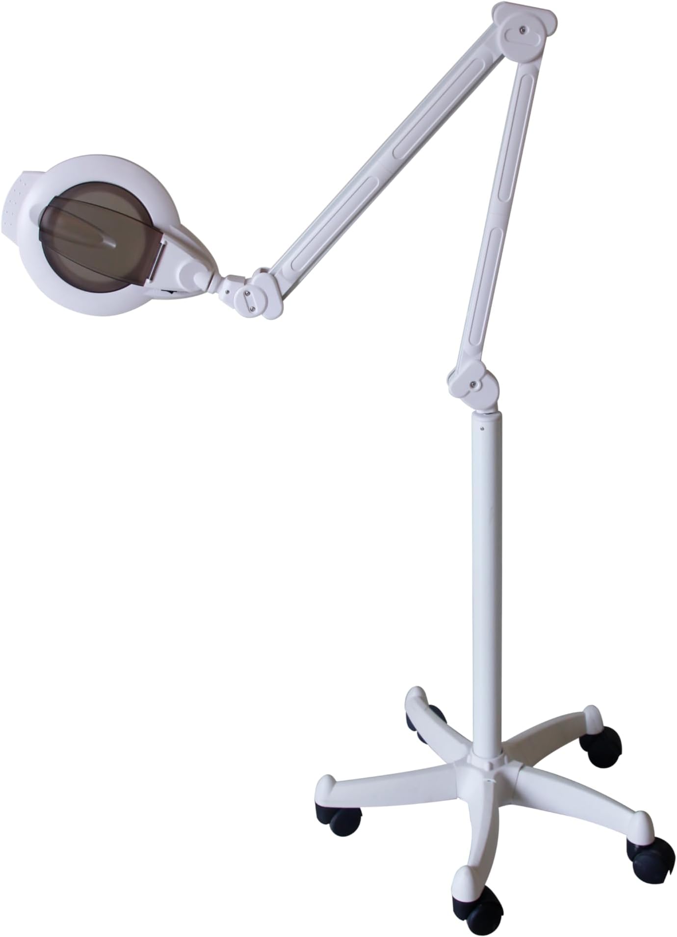 8x Magnifying Lighted Floor Standing Magnifier Light Lamp, Adjustable Magnifying Glass LEDLight for Skincare Beauty Manicure Tattoo Salon Spa with Rolling Floor Stand AC 100~265V, 6.5W