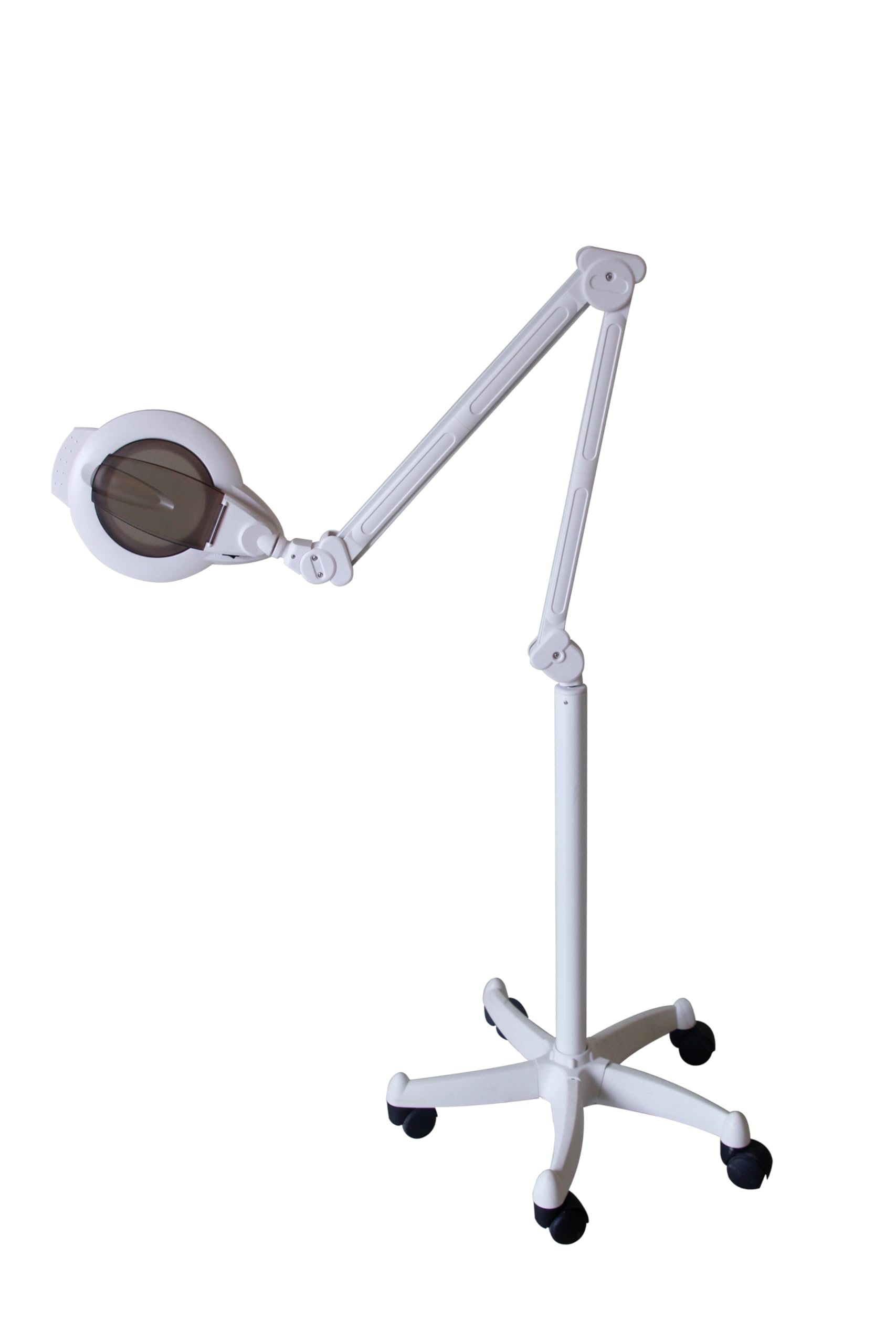8x Magnifying Lighted Floor Standing Magnifier Light Lamp, Adjustable Magnifying Glass LEDLight for Skincare Beauty Manicure Tattoo Salon Spa with Rolling Floor Stand AC 100~265V, 6.5W