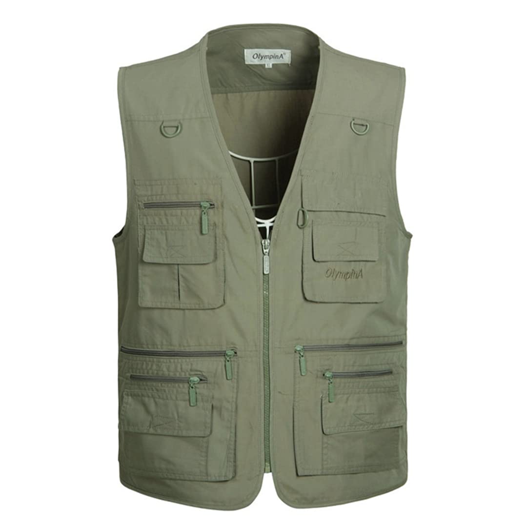 6 Farben große Größe schnell trocknende Arbeitsweste Herren Angeln Camping ärmellose Jacke Outdoor männliche Westen mit vielen mehreren Taschen