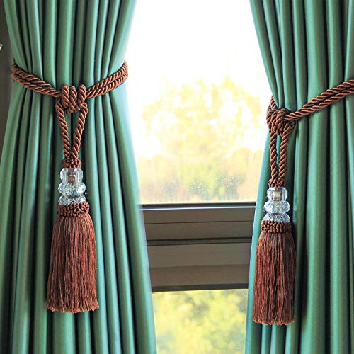 image for Fenghuangwu Tassel Curtain Tiebacks Handmade Curtain Tie Backs, Elegan