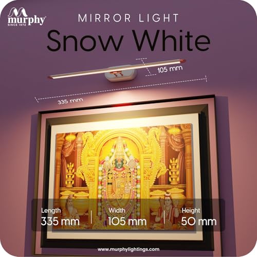 Image of Murphy 6W 3-in-1 Color Chnaging White Finish LED Mirror Picture Wall Light,Bathroom Vanity Led Mirror Light with 2 Year Warranty (Cool White /Warm White /Natural White)-Pack of 5