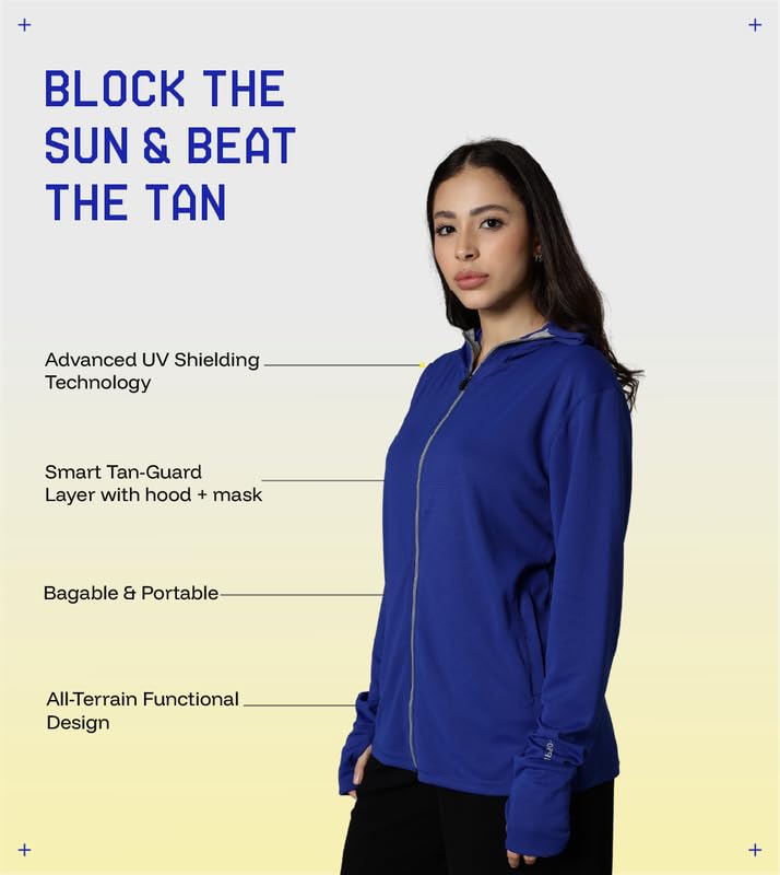 Image of BLUE TYGA Womens Sunscreen Jacket 2.0 - Advanced Protection from Sun & Pollution - UPF 50+ Protection