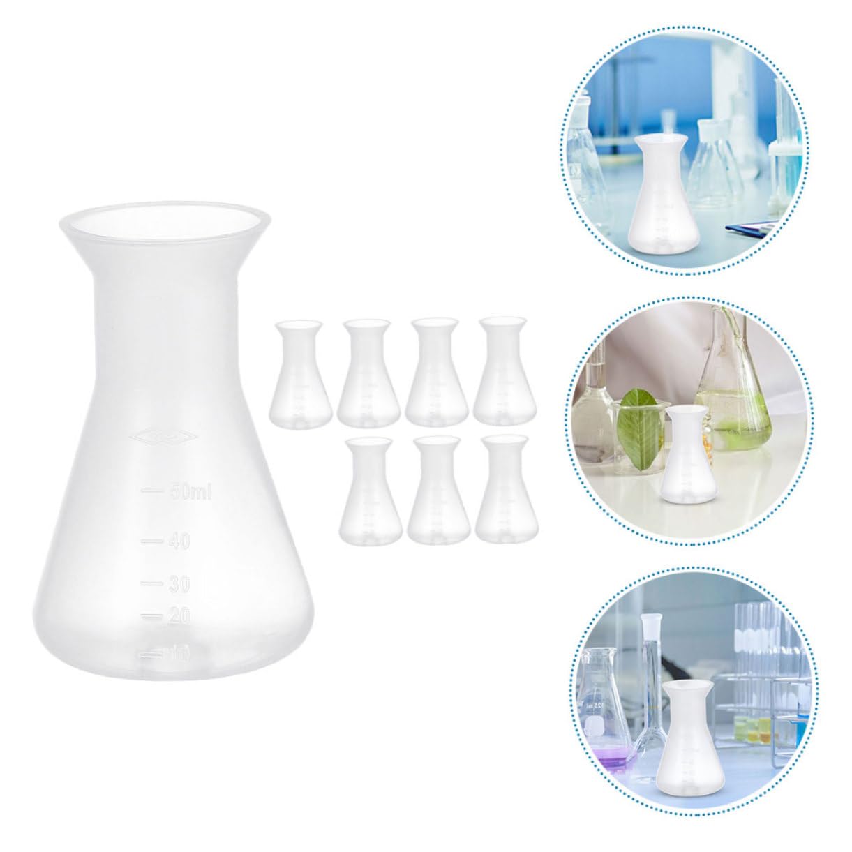 iplusmile 40piezas Frascos De Laboratorio De Frascos Cónicos Graduados Para Experimentos Científicos Diseño De Cuello Estrecho Reutilizables y Versátiles Para Química