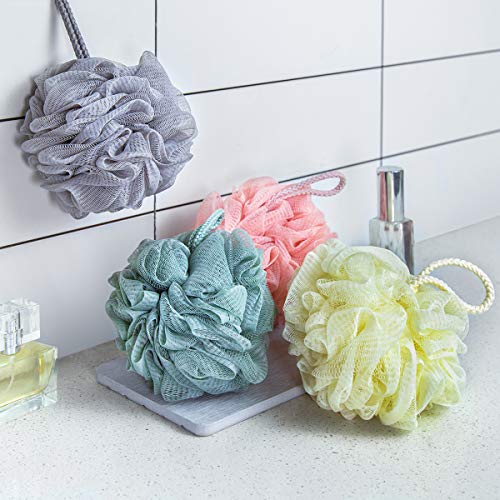 TungSam Loofah Bath Sponge. The Body Shower Scrubber - Pack of 4. (Multi-Color) - Thumbnail 5