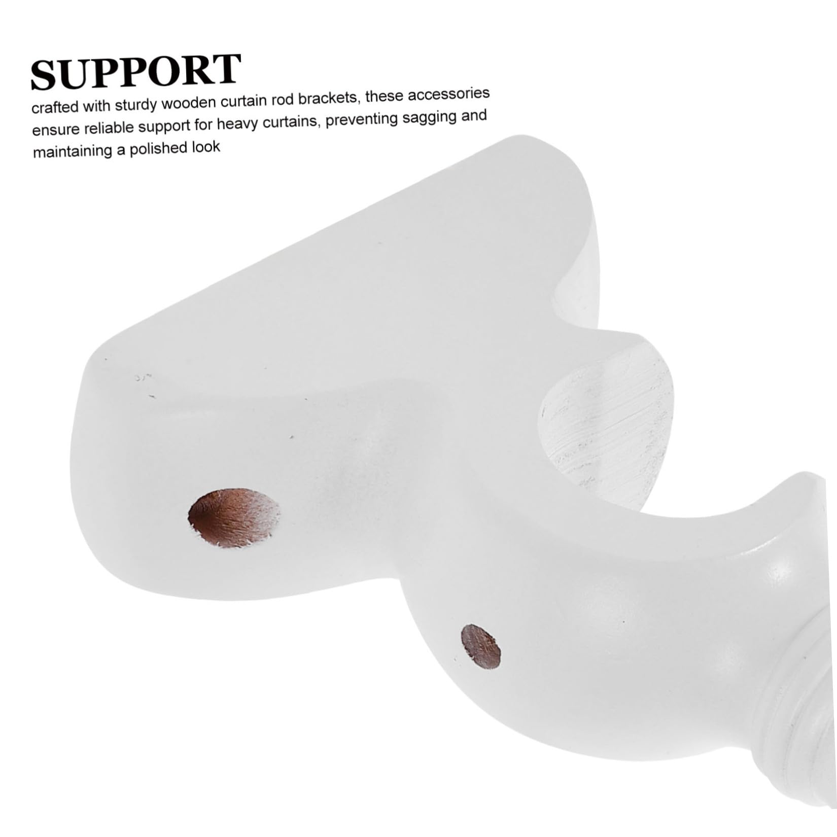 SHINEOFI 4 Pezzi Supporto Doppio Accessorio Resistente per Bastone Base Robusta in Legno per Montaggio Finestra per Tende in Legno