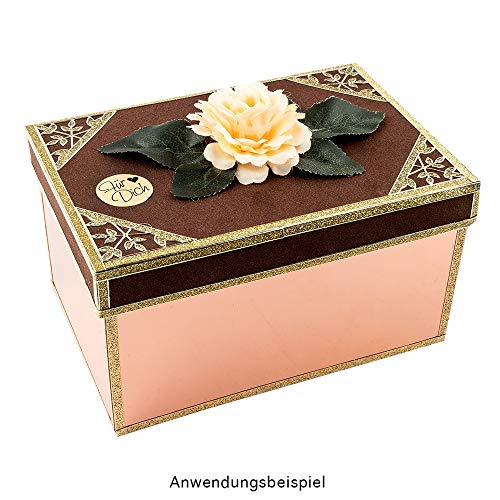 Ideen mit Herz Kraftpapier-Sticker | Für Dich | Ø 2,5cm | Etiketten-Aufkleber auf Rolle | 500 Stück | ideal für Hochzeit, Geburtstag, Dankeskarten, Einladungen, Grußkarten