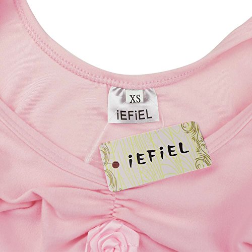 Iefiel Toddler Girls Gymnastics Camisole Leotard Ballet Dance Tutu Dress Flower Ruffle Princess Ballerina Dancewear (5-6, Pink) #TOP2