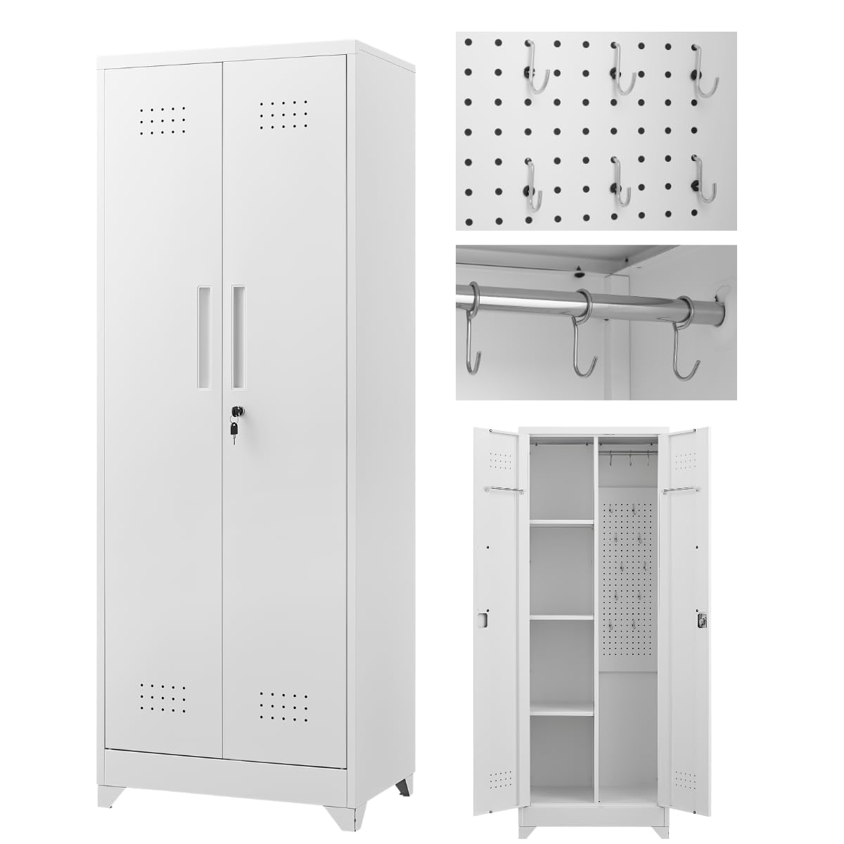 物置　収納庫 Amazon.co.jp: 屋外収納 キャビネット スチール書庫 幅60 高さ165cm