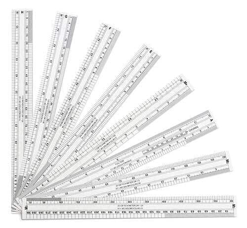 A Scale Drafting Ruler Paper Card Board Scale Engineer Tool Accurate 12 inch White