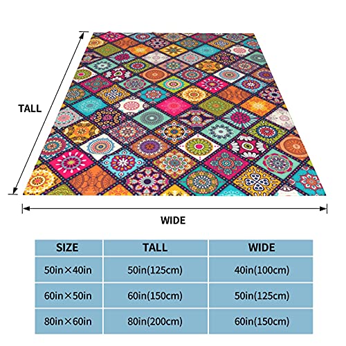 Mandala Soft Sherpa Fleece Blanket Throw Size 50X60 Inch For Women Kids Couch Bed Sofa Lightweight Fluffy Fuzzy Cozy Warm #TOP3