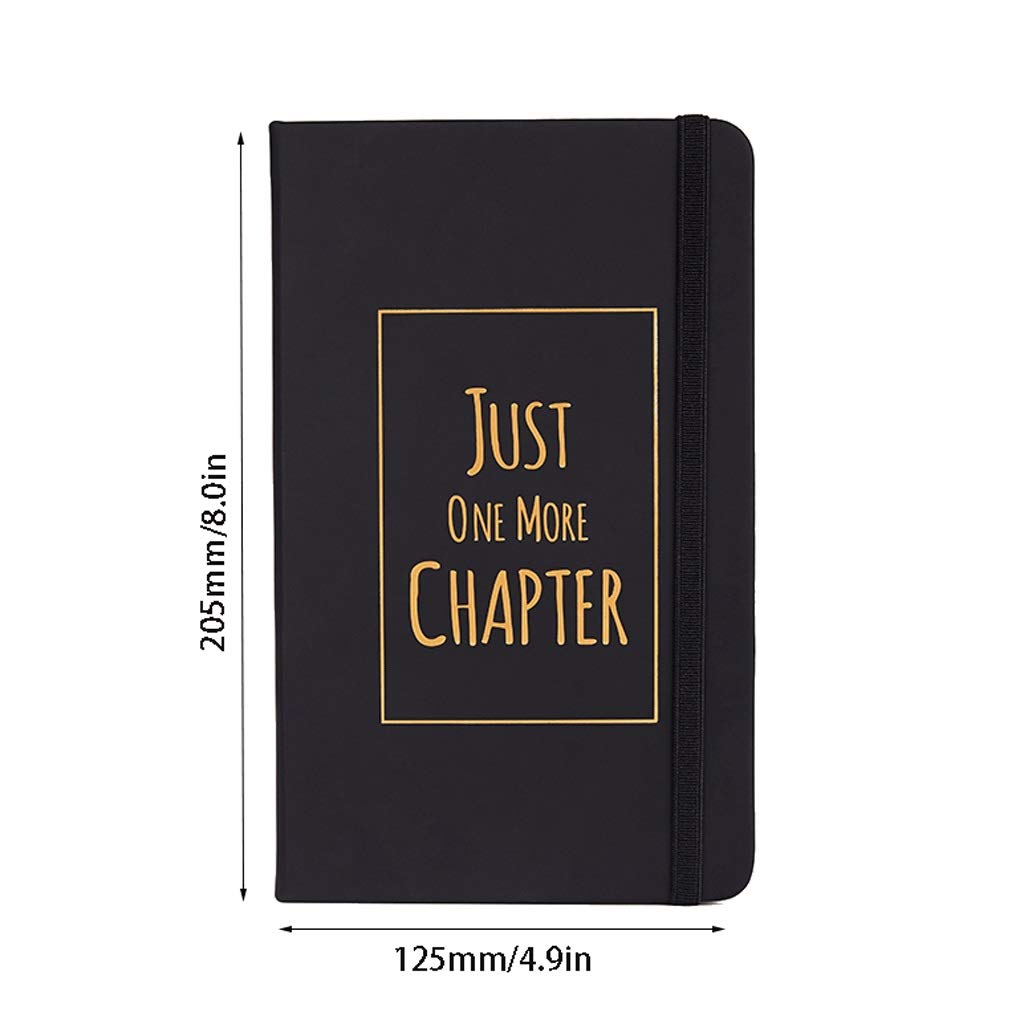 Cahier Journal Imitation Ciel Notebook Hardcover Lattice carrée Page intérieure Edge Round Edge Design Strap Strap Fixation Diary Exquis Bureau et Maison (Color : Black)