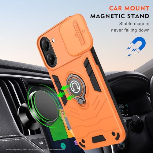 Image of YUWOO Back Cover for Poco X7 Pro 5G |Shockproof Cover|Military Grade Protection|Camera Slider for Protection|Multi Use Super Ring Back Cover for Poco X7 Pro 5G
