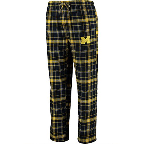Concepts Sport Michigan Wolverines Adult Ultimate Plaid Flannel Pajama Pants (XX-Large) Navy Blue