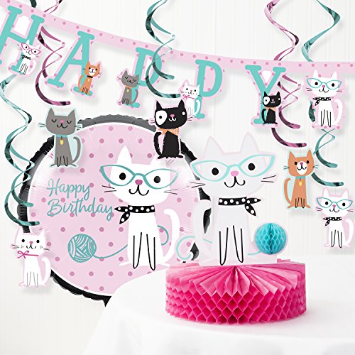 Creative Converting Purr-fect Cat Birthday Party Decorations Kit