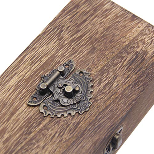 Image of 4Pcs Latch Hasp Antique Brass Decorative Hasp Jewelry Wooden Box Hasp Latch Lock with Screws for Drawer Cabinet Jewelry Wooden Case Box Antique Bronze Lock, 55x49mm