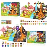 194PCS Magnetic Blocks - Build Mine Magnet World Magic Teleport Pipes Set, Building STEM Sensory Toddler Toys for 3+ Year Old Boys & Girls, Compatible with All Magworld 1” Magnetic Blocks Kids Toys