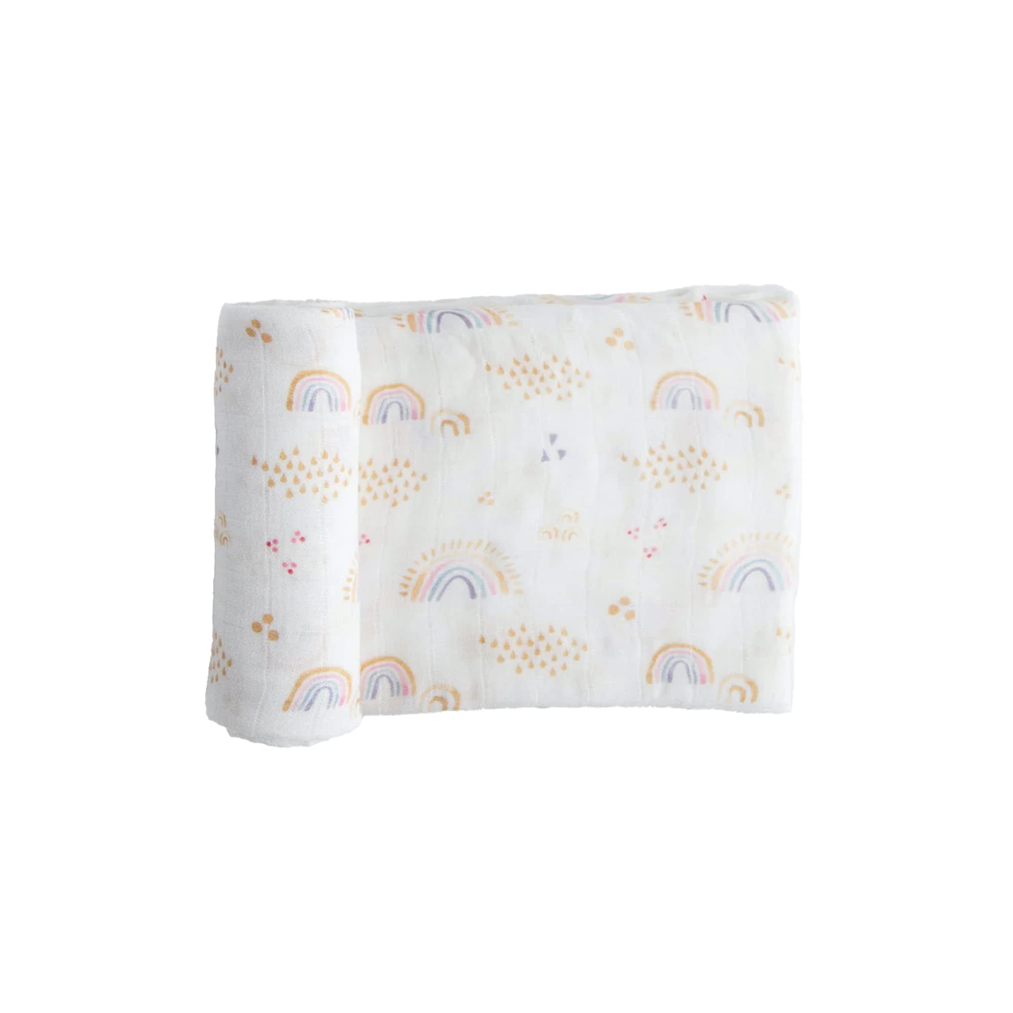 Little Unicorn | Single Deluxe Mussola Swaddle (Rainbows & Raindrops)