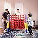 Giant 4 in a Row Connect Game – 4 Feet Wide by 3.5 Feet Tall Oversized Floor Activity for Kids and Adults – Jumbo Sized for Outdoor and Indoor Play - Blue/Red