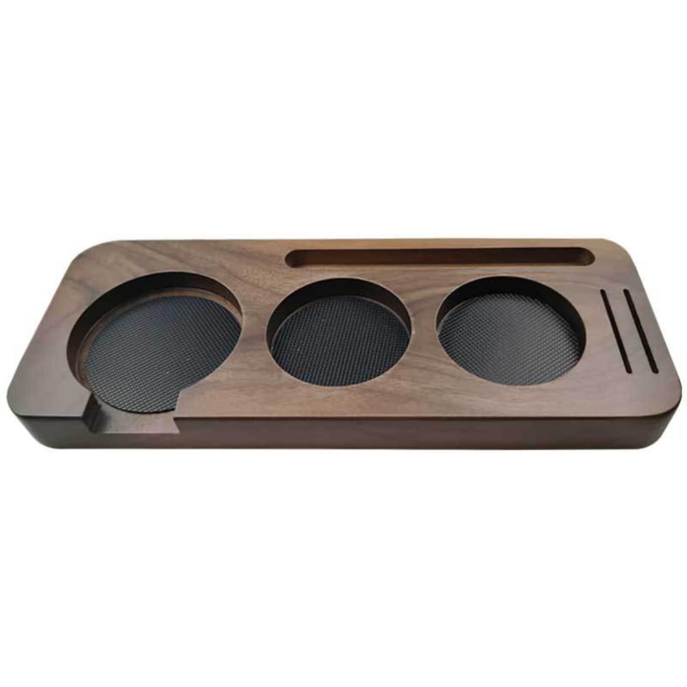 CTRLZS 58 mm Wooden Coffee Tamper Station Stand Coffee Portafilter Holder Presser Stand Espresso Distribution Lever Holder,A
