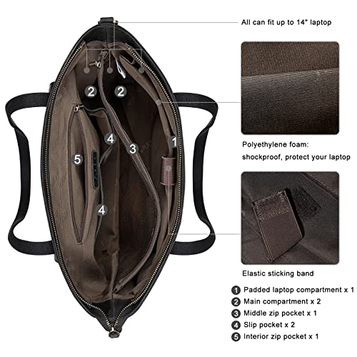 Bolso Tote de Cuero Genuino Vintage para Mujer miniatura 4