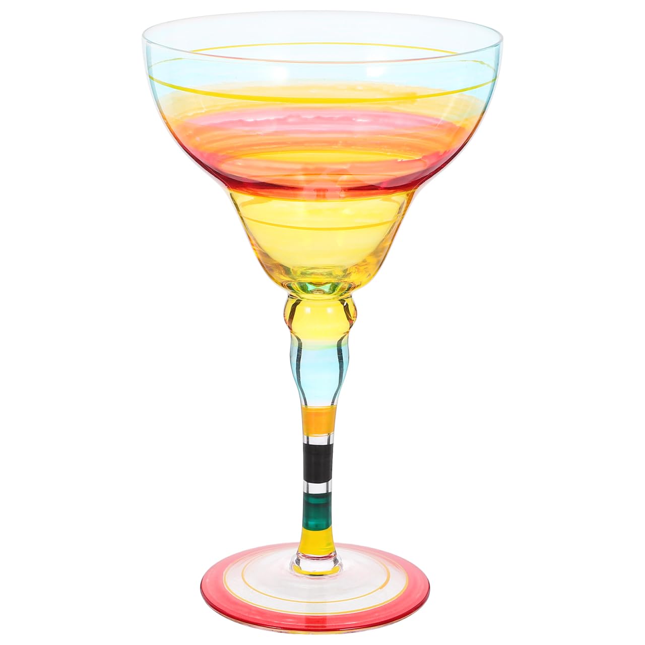 Amosfun Hand Painted Margarita Glass Goblet Unique Design for Cocktails Elegant Wine Glass for Parties Craftsmanship for Weddings and Celebrations