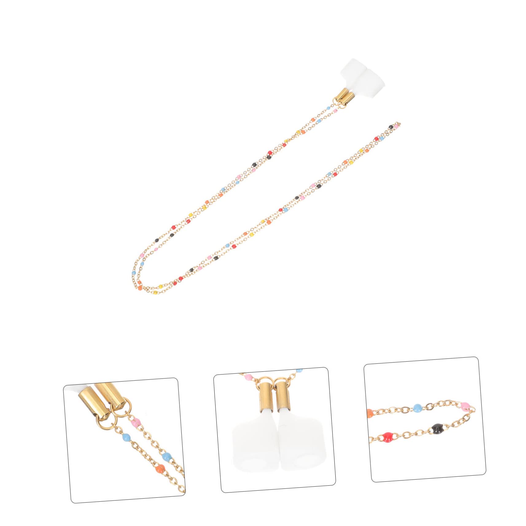 Angoily 4 Piezas Anti-perdida Correa para Auriculares Inalámbricos Cadena Decorativa Auriculares Inalámbricos Collar Gel Sílice Cadena Enlace Cobertura Hombres y Mujeres