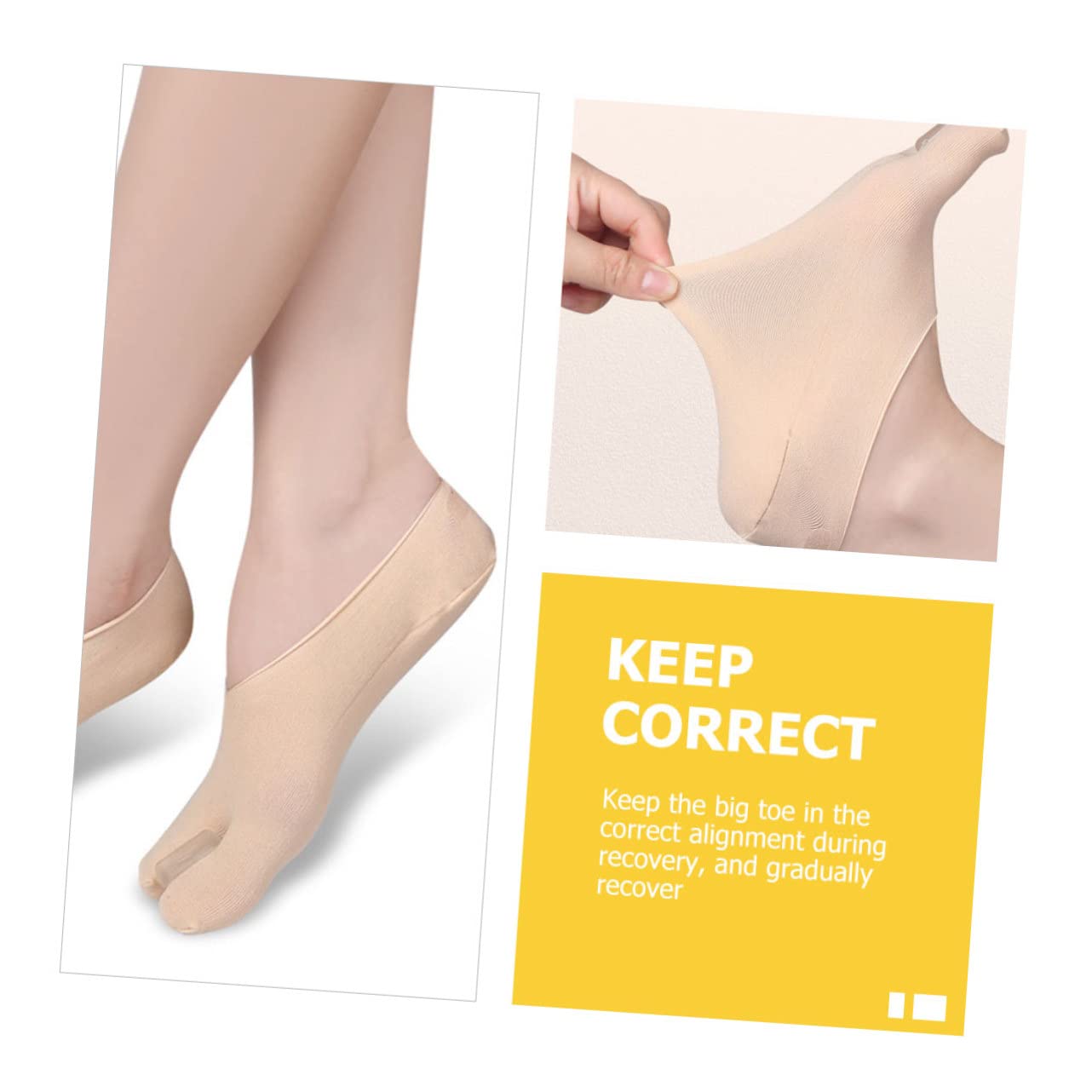 BESTYASH 1pair Women Toe Correctors Ultra Thin Bunion Separator and Hallux for Comfortable Daily Wear Lightweight and Breathable Toe Straighteners Skin Tone Design