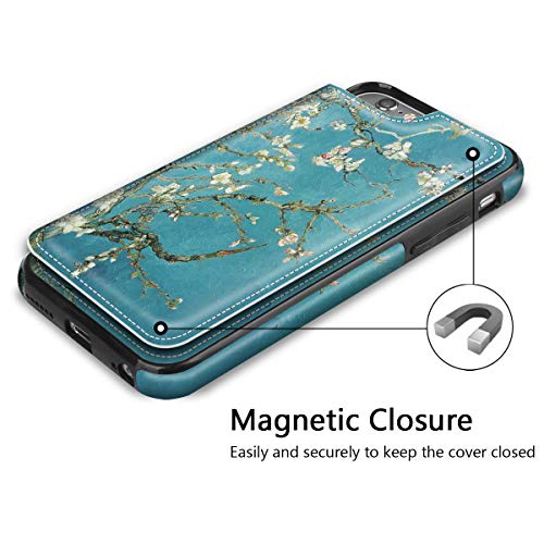 Hoofur Iphone Se 2022 Case, Iphone Se 2020 Case, Slim Fit Premium Leather Iphone 7 Wallet Cases Card Slots Shockproof Folio Flip Protective Defender Shell For Iphone 7/8/Se (Almond Blossom) #TOP2