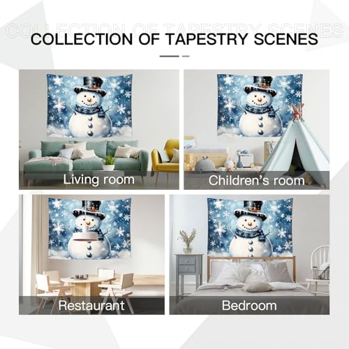 Tenture murale bonhomme de neige pour cacher mur blanc