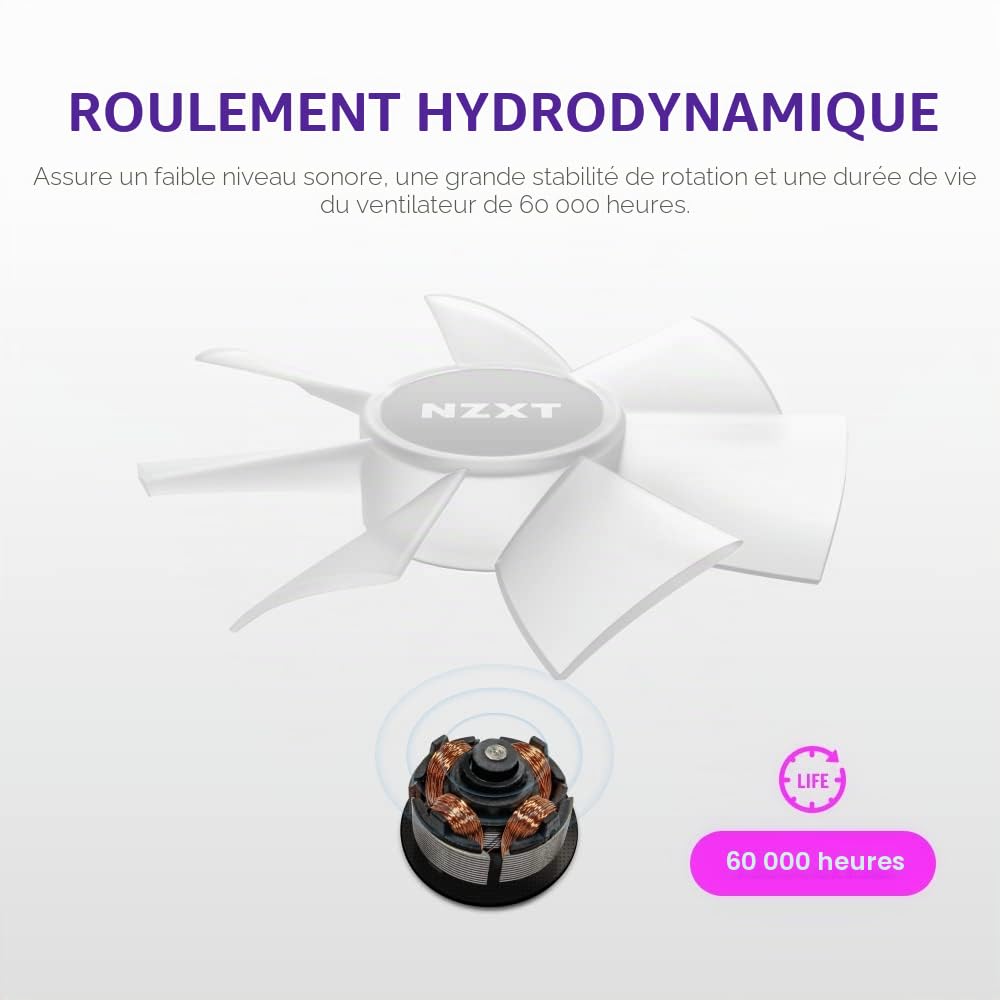 NZXT F120 RGB Core Lot de 3 ventilateurs RVB montés sur hub avec contrôleur RVB 8 LED adressables individuellement Lames semi-translucides Haute pression statique et flux d'air Logiciel FAO Noir