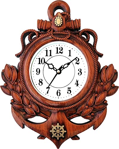 Image of Sawariya Ventures Present Analog Wall Clock with Glass for Living Room || Badroom || Shop || Office || Home Decor || 27 cm X 27 cm Design-124 (Wood)