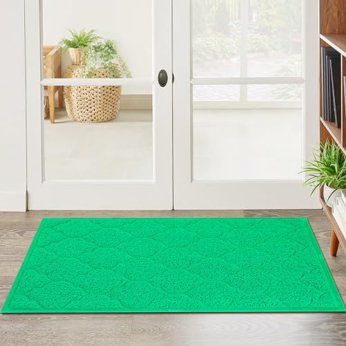 Paillasson vert 45x76 cm uxcell tapis d'entrée uni antidérapant durable