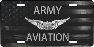 US Aviation with Aircrew Wing Personalized Front Aluminum License Plate Suitable for Outdoor Play 6 X 12 in