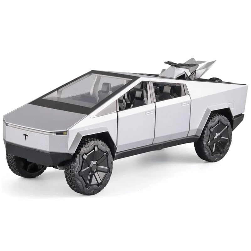 KAHUMBO Tesla Cybertruck with Pickup Trailer Alloy Car Model Scale (1:32) Diecast Metal Off-Road Vehicles Truck Model Sound and Light Kids (Trophy Silver) (B0D8Y5XH16) Amazon Price History, Amazon Price Tracker
