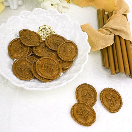 YOLAKIS Glue Gun Wax Seal Sticks 20pcs Antique Gold Sealing Wax Sticks for Wax Seal Stamp Great for Wedding Christmas Cards Envelopes Package Wax Seal Decoration (20pcs Antique Gold)