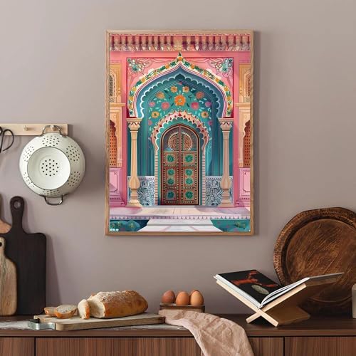 Yocheng Impression d'art mural marocain, art oriental, peinture sur toile, affiche arabe, style bohème, images murales pour salon, chambre à coucher, décoration 21x30cm sans cadre