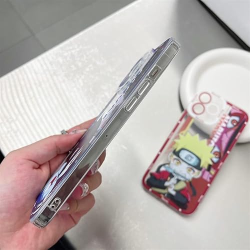 Cool Clear Japanese Anime Case For Iphone,Clear Case With Funny Anime Kawaii Ninja Pattern Design Slim Soft Silicone Protection Phone Cover (Red,12 Mini) #TOP4