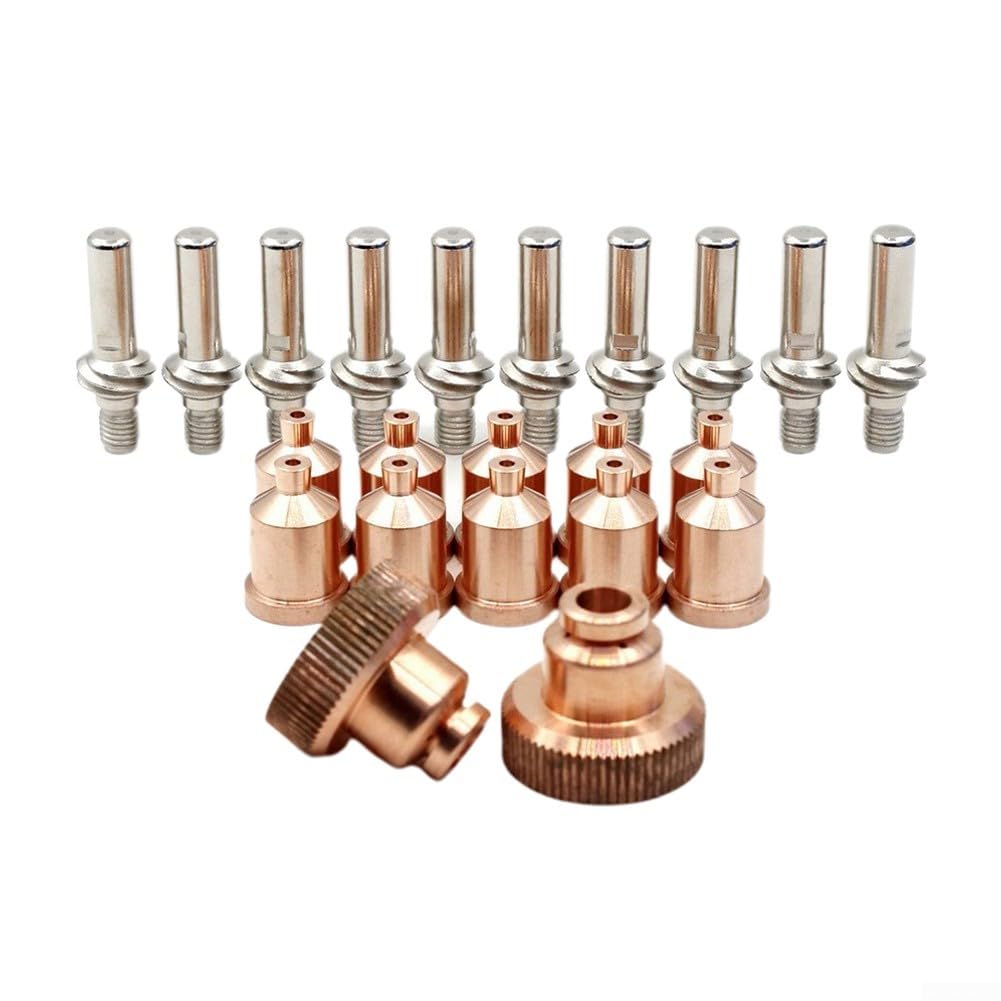 22pcs KP28458 KP28451 Puntas de Plasma 1 7mm KP28453 para LC105 Plasma Corte Antorcha Consumibles para Tomahawk 1538 IGBT Inverter Plasma Cutter