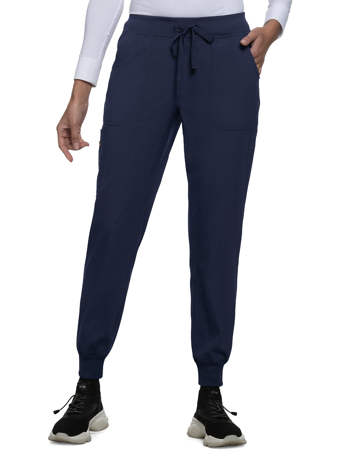 KOI Lite Fierce Women's 6-Pocket Stretch Jogger Scrub Pants Navy Large