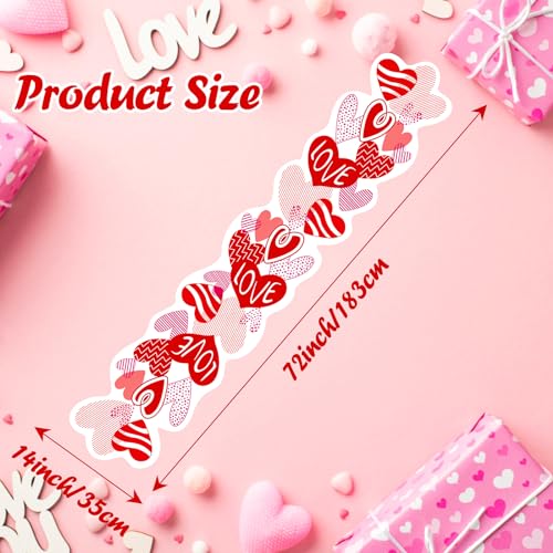 Décoration de table Saint-Valentin avec chemin de table cœurs 180 cm