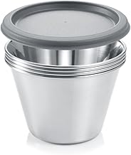 Tescoma GrandCHEF Professional Stainless Steel Panna Cotta Mould Set of 4 Cups with Lid